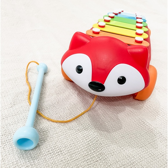 🦊 🎶 EUC Skip Hop Xylophone Fox Pull Toy for Baby/Toddler with Wheels & Baton - Picture 4 of 5